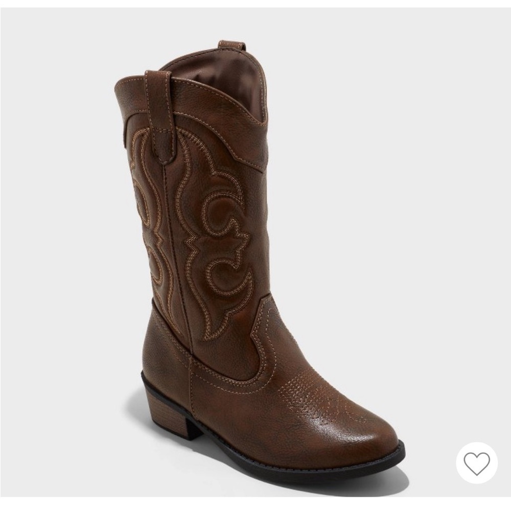 NEW Brown Western Kids Boots Size 3 - Picture 2 of 10
